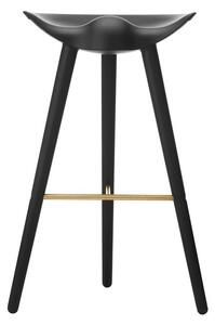 Audo Copenhagen - ML 42 Bar Stool - Barstol - High - Black Stained Beech/Brass - H77 cm