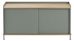 Muuto - Enfold Sideboard / Low - Skänk - Oak / Dusty Green - L: 124,5 x D: 45 x H: 62 cm