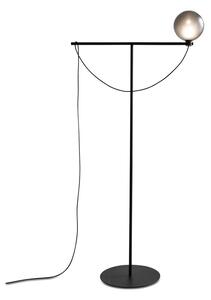 Handvärk - Globe Floor Lamp - Golvlampa - Black Powder Coated Steel - Smoked Glass - H: 155 x W: 80 x D: 40 cm