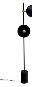 Handvärk - Studio Floor Lamp by Laura Bilde - Golvlampa - Black / Brass Base - Black Shade - H: 165 x L: 25 x D: 12,5 cm