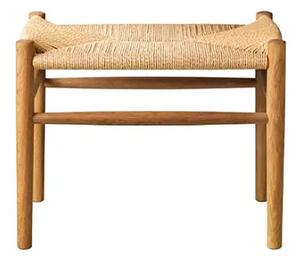 FDB Møbler / Furniture - J83 av Jørgen Bækmark - Pall - Smoked Oiled Oak/Nature Wicker - H41 x B52 x D37 cm