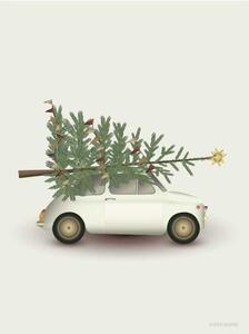 ViSSEVASSE - Christmas Tree & Little Car - Affisch - Christmas - 30x40