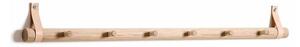 EKTA Handvaerk - Rack Dot - Krokar - Nature oak & leather - 6 Dots - L: 80,5 cm
