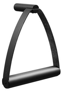 EKTA Handvaerk - Toilet Paper Holder - Toalettpappershållare - Black metal & leather - W: 13 x H: 15 cm