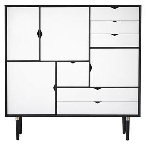 Andersen Furniture - S3 storage sideboard - Skänk - Black Lacquered Oak / Alpino - W130 x D43 x H132 cm