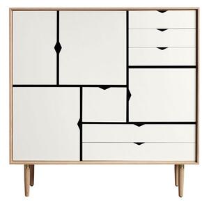 Andersen Furniture - S3 storage sideboard - Skänk - White Oiled Oak / Alpino - W130 x D43 x H132 cm