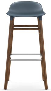 Normann Copenhagen - Form Barstool - 75 cm - Wood - Barstol - Blue/Walnut - L: 44 x D: 44 x H: 87 x SH: 75 cm