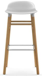 Normann Copenhagen - Form Barstool - 75 cm - Wood - Barstol - White/Oak - L: 44 x D: 44 x H: 87 x SH: 75 cm