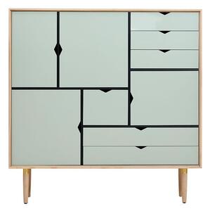 Andersen Furniture - S3 storage sideboard - Skänk - White Oiled Oak / Ocean Grey - W130 x D43 x H132 cm