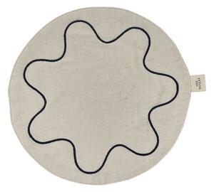 Jou Quilts - Curved embroidery basket napkin - Servetter av tyg - Creme blue - 28 cm