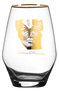Golden Butterfly Vattenglas 12 cm - Transparent