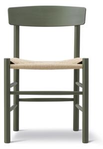 Fredericia Furniture - J39 Mogensen Chair 3239 by Børge Mogensen - Matstol - Khaki Green Beech / Natural Paper Cord - W48,5 x D42,5 x H77x SH46,5 cm