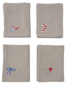 OYOY LIVING - Christmas Napkin - 4 pack - Servetter av tyg - Clay - L:45 x W:45 cm