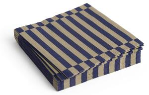 HAY - Pattern Napkins - Servetter av tyg - Dark Blue and Dark Sand - Pillar Stripe / Set of 20 - Lunch - W33 x D33 cm