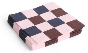 HAY - Pattern Napkins - Servetter av tyg - Light Pink, Bordeaux and Black - Medium Check / Set of 20 - Lunch - W33 x D33 cm