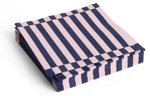 HAY - Pattern Napkins - Servetter av tyg - Light Pink and Dark Blue - Pillar Stripe / Set of 20 - Lunch - W33 x D33 cm