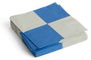 HAY - Pattern Napkins - Servetter av tyg - Grey and Blue - Large Check / Set of 20 - Dinner - W40 x D40 cm