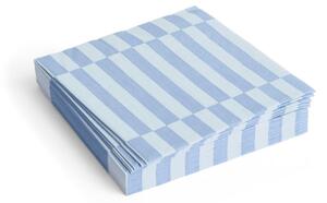 HAY - Pattern Napkins - Servetter av tyg - Light Blue and Dusty Blue - Pillar Stripe / Set of 20 - Lunch - W33 x D33 cm