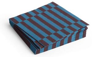 HAY - Pattern Napkins - Servetter av tyg - Anthracite and Bordeaux - Pillar Stripe / Set of 20 - Lunch - W33 x D33 cm