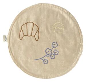 Jou Quilts - Jou Embroidery basket napkin - Servetter av tyg - Natur - Ø28 cm