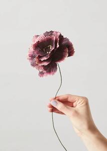 Studio About - Paper Flower, Peony - Paper Flowers - Aubergine - Ø12 x H42 cm