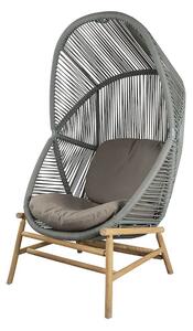 Cane-line - Hive Hanging Chair - Hängande stol - Seat: Dusty Green, Aluminium / Frame: Teak / Cushion: Taupe, Cane-line AirTouch - W87 x D87 x H124 cm