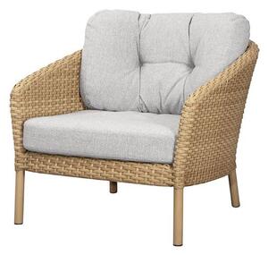 Cane-line - Ocean Large Lounge Chair - Lounge stol - Frame: Natural, Cane-line Flat Weave / Cushion: Light brown, Cane-line Wove - W81 x D90 x H73 x SH40 cm