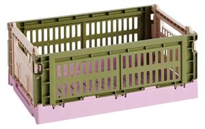 HAY - Hay Colour Crate Mix - Lådor - Olive/Powder - Small - W17 x L26,5 x H10,5 cm
