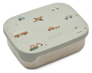 LIEWOOD - Arthur Lunchbox - Matlåda för barn - 9873 Vehicles / dove blue mix - H5,5 x W13,5 x L17 cm