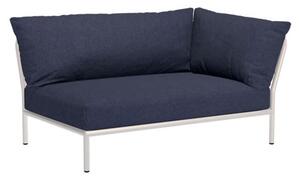 HOUE - LEVEL 2 / Right Corner - Trädgårdssoffa - Indigo/Muted White - L139 x W92,5 x H68,5 x SH38 cm