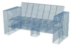Kalager Design - Wire Loungecouch - 2 pers. - Lounge soffa - Pastel Blue - L162 x H71 cm (Seat: L130 x D50,5 cm)