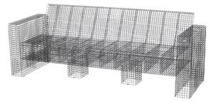 Kalager Design - Wire Loungecouch - 3 pers. - Lounge soffa - Rustic Grey - L229 x H71 cm (Seat: L196 x D50,5 cm)
