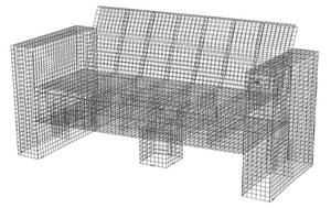Kalager Design - Wire Loungecouch - 2 pers. - Lounge soffa - Rustic Grey - L162 x H71 cm (Seat: L130 x D50,5 cm)