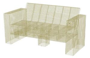 Kalager Design - Wire Loungecouch - 2 pers. - Lounge soffa - Green Beige - L162 x H71 cm (Seat: L130 x D50,5 cm)