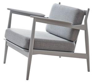 Magnus Olesen - Model 107 Lounge Chair - Lounge stol - Frame: Grey painted beech / Armrests: Grey painted beech / Cushions: Remix 123 grey - L: 71 x W: 74 x H: 68 x SH: 40 cm