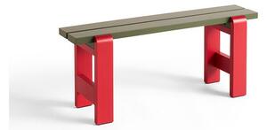 HAY - Weekday Bench Duo - Trädgårdsbänk - Olive & Wine Red - H45 x W111 x L23 cm