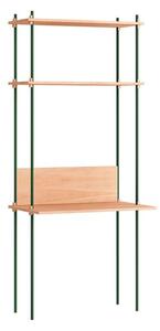 MOEBE - Shelving system - S.200.1.D - Hyllsystem - Oak / Pine Green - H200 x W86 x D35 cm