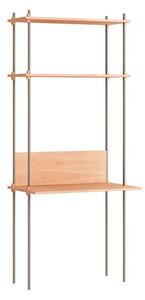 MOEBE - Shelving system - S.200.1.D - Hyllsystem - Oak / Warm Grey - H200 x W86 x D35 cm