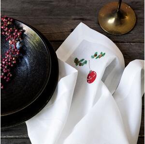 Langkilde & Søn - Christmas napkin - Servetter av tyg - Red christmas ornament - ca. 50 x 50 cm