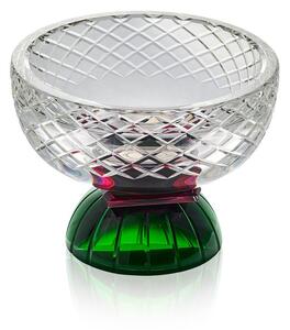 Reflections Copenhagen - Jackie Bowl - Skål för servering - Green/Clear/Burgundy - L20 x H15.5 x D20 cm