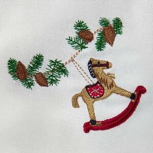 Langkilde & Søn - Christmas napkin - Servetter av tyg - Rocking horse - ca. 50 x 50 cm
