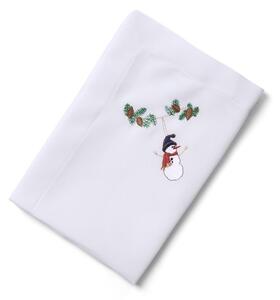 Langkilde & Søn - Christmas napkin - Servetter av tyg - Snemand - ca. 50 x 50 cm