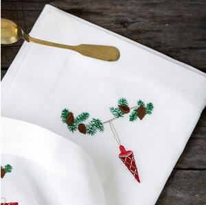 Langkilde & Søn - Christmas napkin - Servetter av tyg - Rød kræmmerhus - ca. 50 x 50 cm