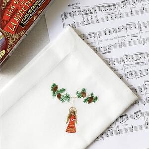 Langkilde & Søn - Christmas napkin - Servetter av tyg - Engel - ca. 50 x 50 cm