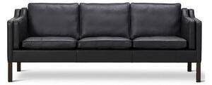 Fredericia Furniture - Mogensen 3-Seater Sofa 2213 by Børge Mogensen - Soffa för 3 personer - Max 98 Black / Black Lacquered Oak - W221 x D81 x H80 x SH43 cm