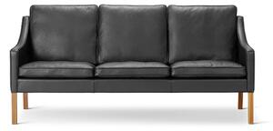 Fredericia Furniture - Mogensen 3-Seater Sofa 2209 by Børge Mogensen - Soffa för 3 personer - Max 98 Black / Oiled Walnut - W186 x D82 x H84 x SH43 cm