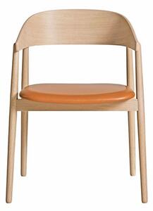 Andersen Furniture - AC2 Chair / Padded Seat - Matstol - Oak / Clear Mat Lacquered / Leather: Cognac - W58 x H74,5 x L51,5 cm