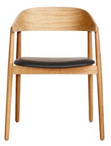 Andersen Furniture - AC2 Chair / Padded Seat - Matstol - Oak / Clear Mat Lacquered / Leather: Black - W58 x H74,5 x L51,5 cm