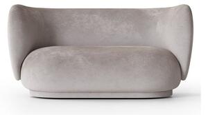 Ferm Living - Rico 2-seater Sofa - Soffa för 2 personer - Faded Velvet - Concrete - W148 x D84 x H76.5 cm