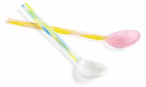 HAY - Glass Spoons - Skedar - Flat - Light Pink & White - L15 x W2,5 cm (2 pcs)